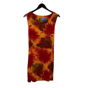 Vintage Jane Ashley Tropical Print Dress, M